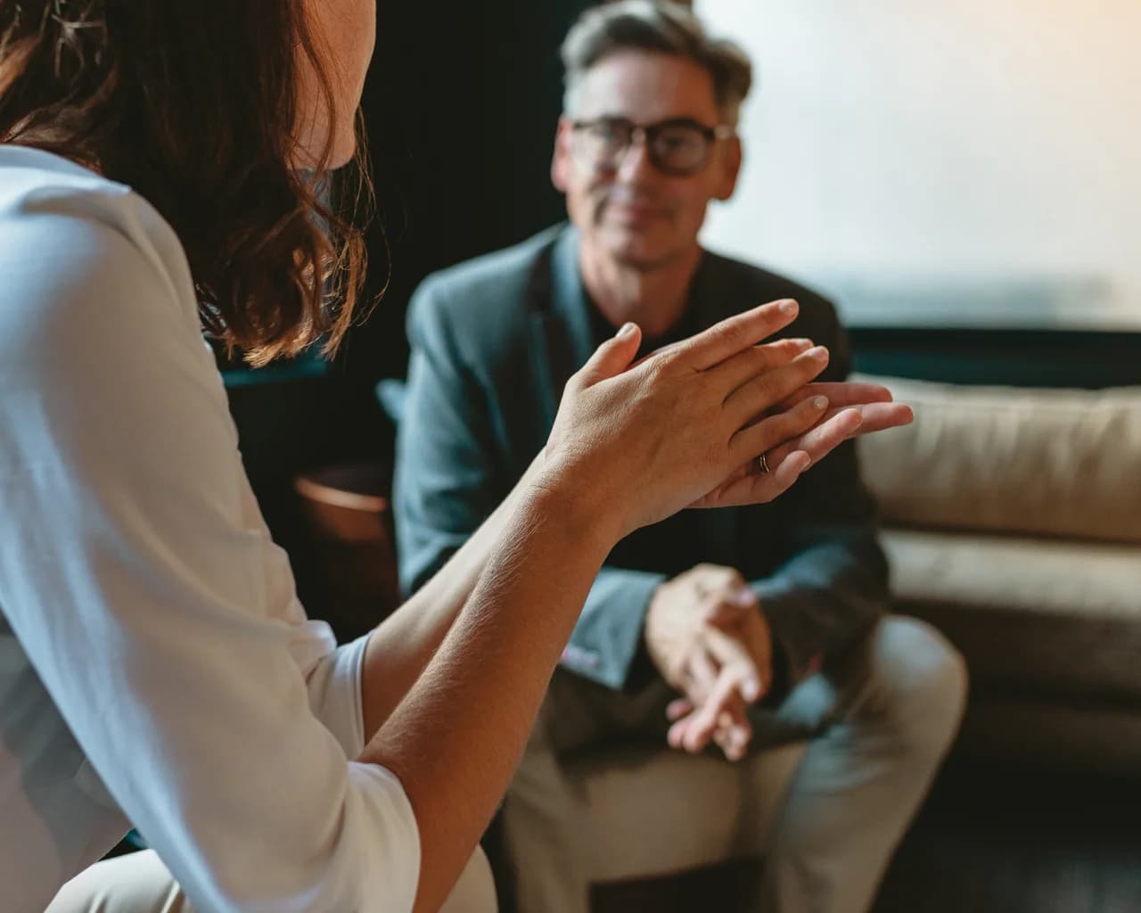 Executive in a coaching conversation