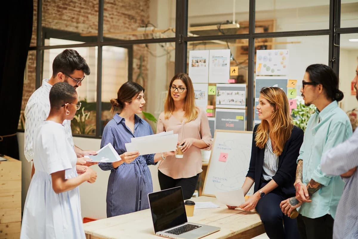Leadership team in strategic discussion